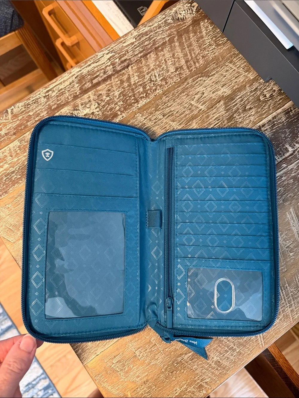 Vera Bradley Quilted Zip Around Wallet in Haymarket Paisley Jewel.